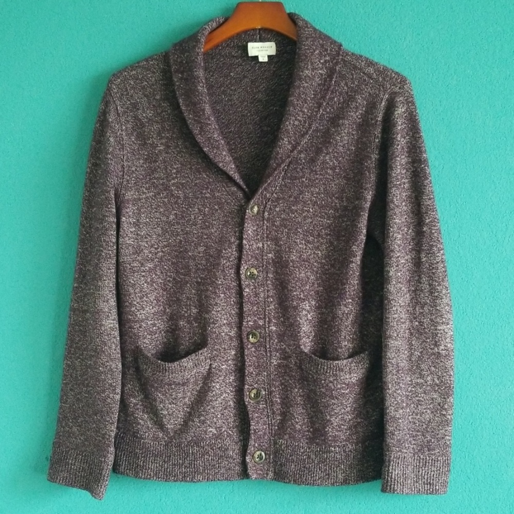 {Club Monaco} Purple Cream Marled Button Cardigan
